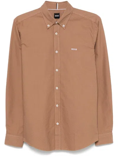Hugo Boss Roan Shirt In Open Beige
