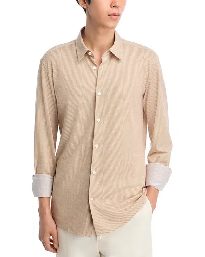 Hugo Boss Roan Slim Fit Stretch Button-front Shirt In Neutral