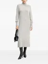 Hugo Boss Roll-neck Midi Dress In Gray