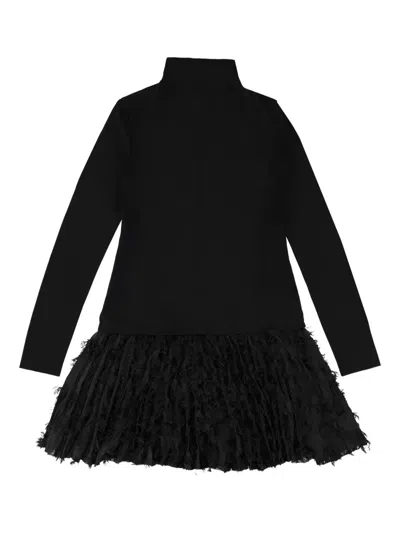 HUGO BOSS ROLL-NECK RUFFLED DRESS