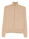 Hugo Boss Roll-neck Sweater In Neutral