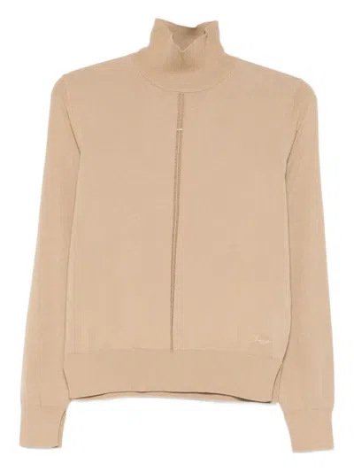 Hugo Boss Roll-neck Sweater In Neutral