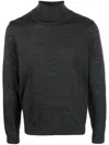 Hugo Boss Roll-neck Virgin Wool Jumper In Grey