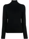 Hugo Boss Roll-neck Virgin Wool Jumper In Schwarz