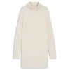 Hugo Boss Rollneck Sweater Dress In Virgin Wool And Cashmere In White