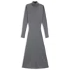 Hugo Boss Rollneck Sweater Dress In Virgin Wool In Gray