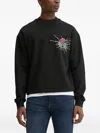 Hugo Boss Rose Barbed-wire Sweatshirt In Black