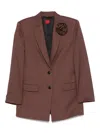 Hugo Boss Rose-embellished Blazer In Brown