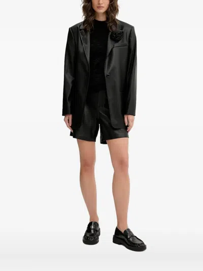 Hugo Boss Rose-embellished Blazer In Black
