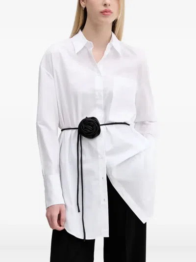 Hugo Boss Rose-embellished Shirt In White