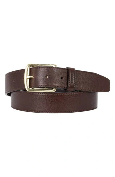 Hugo Boss Ross Leather Belt In Dark Brown