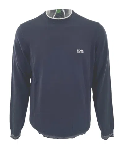 Hugo Boss Round-collar And Long-sleeved Sweater In Black