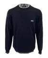 Hugo Boss Round-collar And Long-sleeved Sweater In Black