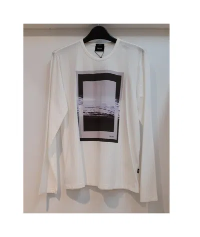 Hugo Boss Round Collar And Long-sleeved T-shirt In Gray