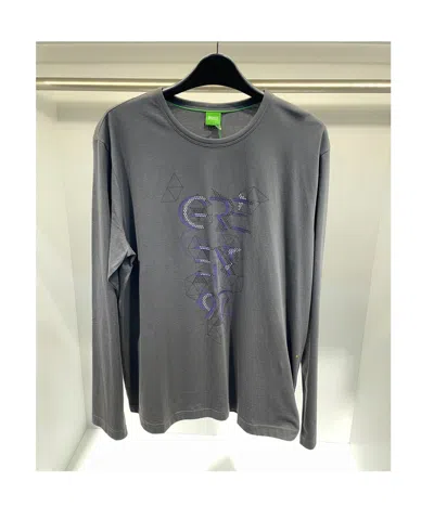 Hugo Boss Round Collar And Long-sleeved T-shirt In Gray