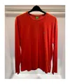 Hugo Boss Round Collar And Long-sleeved T-shirt In Red