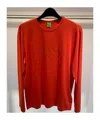 Hugo Boss Round Collar And Long-sleeved T-shirt In Red