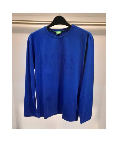 Hugo Boss Round Collar Logo T-shirt In Blue