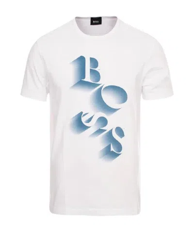Hugo Boss Round Collar Logo T-shirt In White
