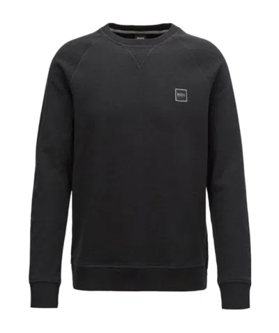 Hugo Boss Round Collar Long Sleeve Sweater In Black