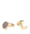 Hugo Boss Round Fibreglass-insert Cufflinks In Purple