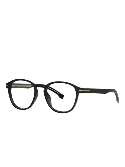 Hugo Boss Round-frame Glasses In Black