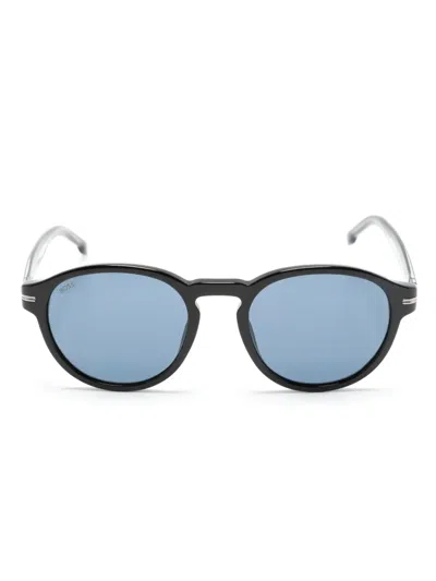 Hugo Boss Round-frame Sunglasses In Black