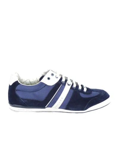 Hugo Boss Round Head Lace Low-cut Skate Shoes In Blue