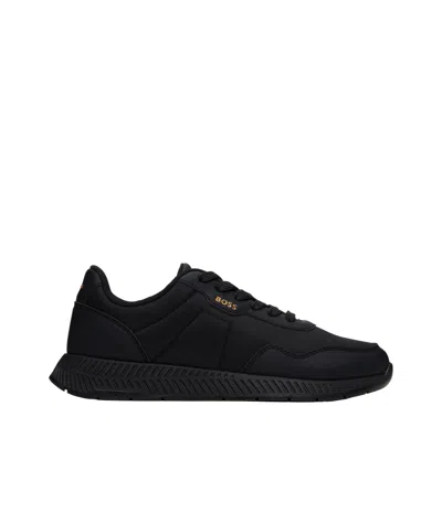 Hugo Boss Round Head Low-cut Sneakers In Black