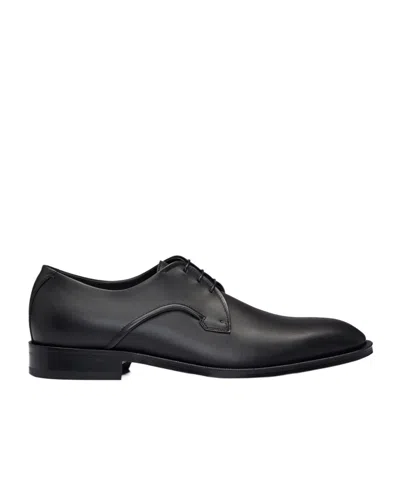 Hugo Boss Round-headed Business Dress Shoes In Black