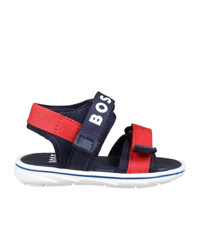Hugo Boss Round-headed Sandals In Black