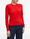 Hugo Boss Round-neck Buttoned Cardigan In Red