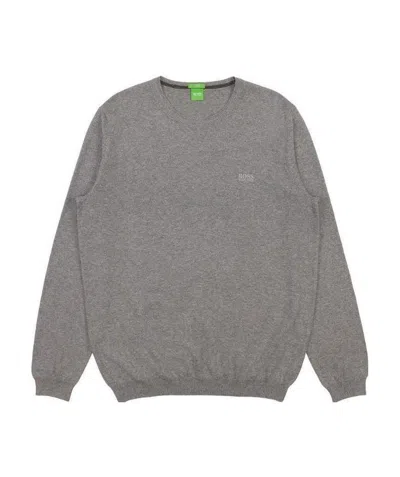Hugo Boss Round Neck Huibiao Sweater In Gray