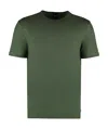 Hugo Boss Round-neck Linen T-shirt In Green
