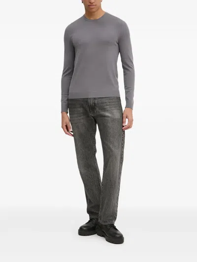 Hugo Boss Round-neck Long-sleeve Sweater In Multi