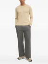 Hugo Boss Round-neck Long-sleeve Sweater In Neutral
