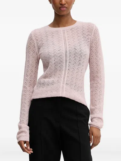 Hugo Boss Round-neck Sweater In Pink