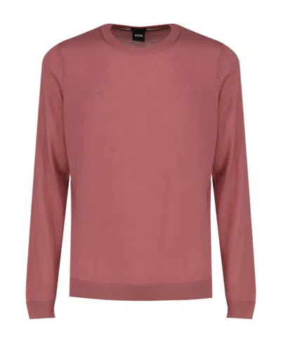 Hugo Boss Round Neck Sweater In Pink