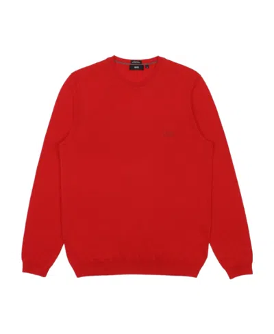 Hugo Boss Round-neck Sweater In Red