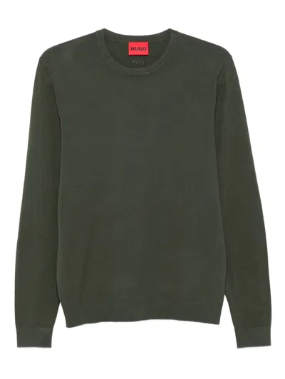 Hugo Boss Round-neck Sweatshirt In Green