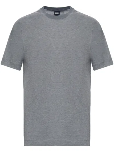 Hugo Boss T-shirt With Round Neck And Short Sleeves In Gray