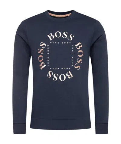 Hugo Boss Round-necked Logo Sweater In Black