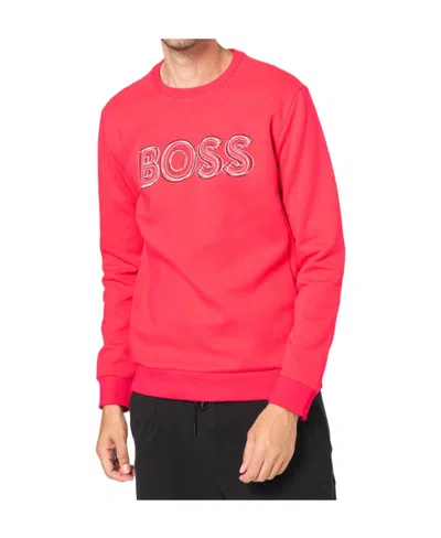 Hugo Boss Round-necked Logo Sweater In Orange