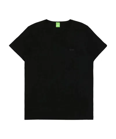 Hugo Boss Round-necked Logo T-shirt In Black