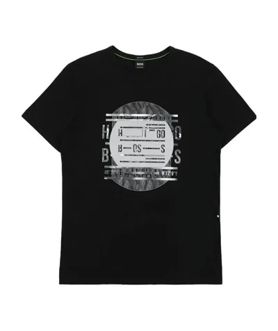 Hugo Boss Round-necked Logo T-shirt In Black