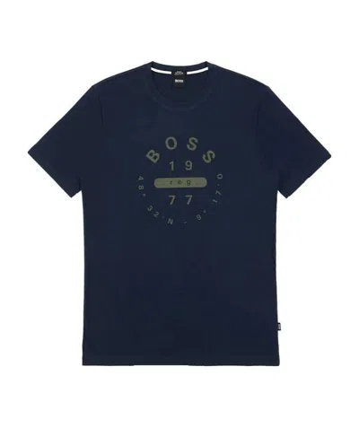 Hugo Boss Round-necked Logo T-shirt In Black