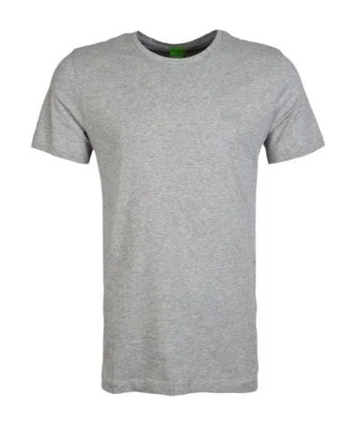 Hugo Boss Round-necked Logo T-shirt In Gray