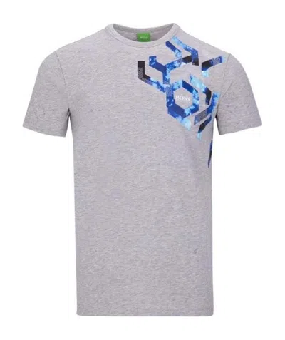 Hugo Boss Round-necked Logo T-shirt In Gray