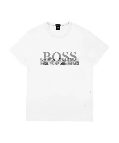 Hugo Boss Round-necked Logo T-shirt In White
