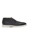 Hugo Boss Round Toe Boots In Black